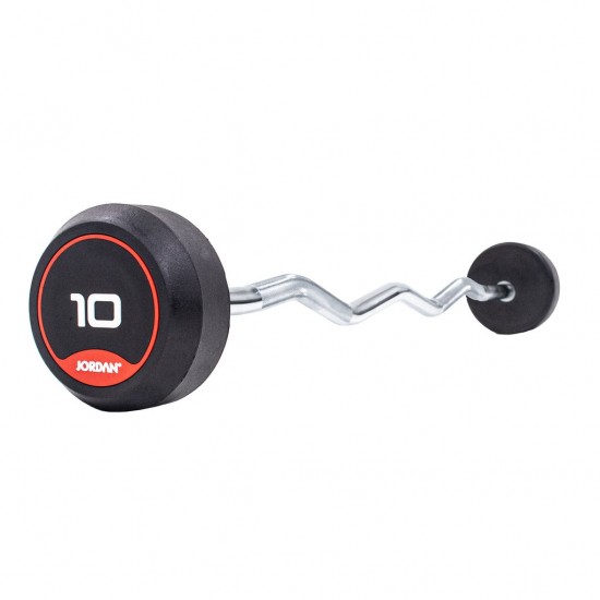 Jordan Classic Rubber Barbells - Curl Bars 10kg