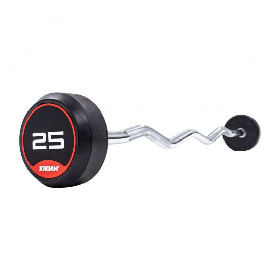 Jordan Classic Rubber Barbells - Curl Bars 25kg