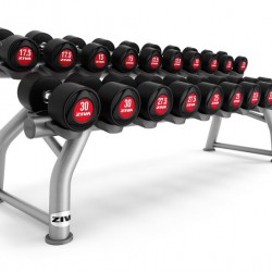 ZIVA SL 10 Pair Horizontal Dumbbell Rack - black